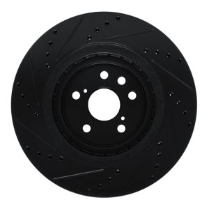 Lexus RX350 Brake Rotor (1) - Front Right - R1 Concepts - Drilled & Slotted - Black - `20-`25